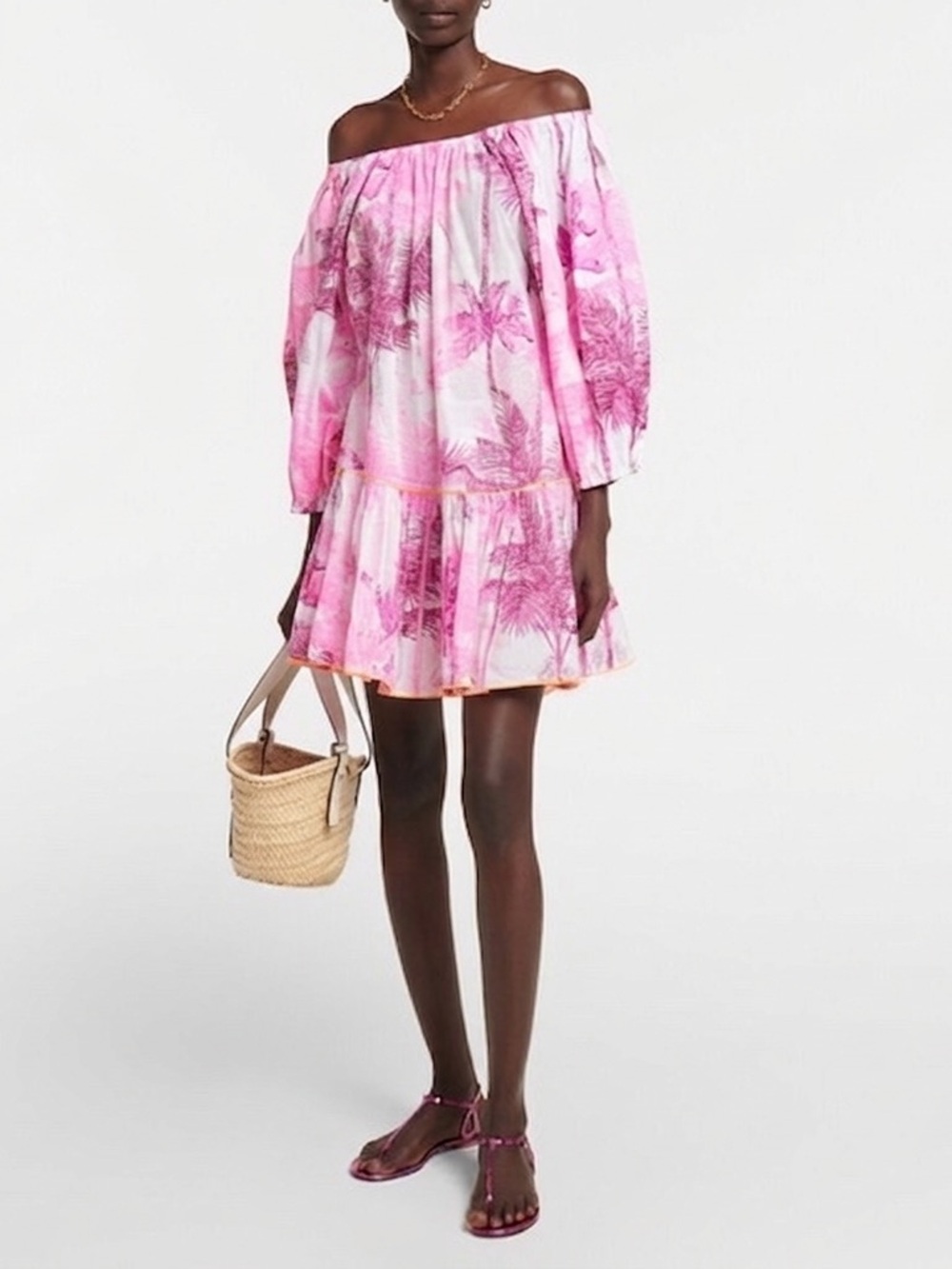 Juliet Dunn off-the-shoulder mini dress